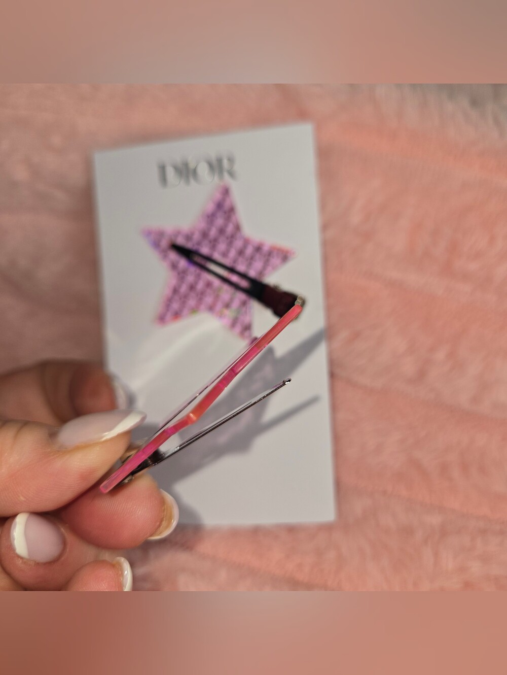 Dior Pink Star Hair Clips